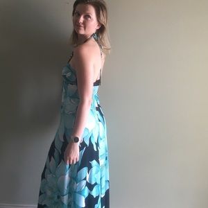 Long Hawaiian floral print dress